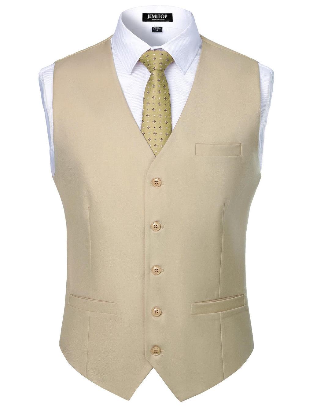 JEMITOP Men's Classic Slim Fit Dress Vest Formal Wedding Prom Tuxedo Suit Vest with Pocket