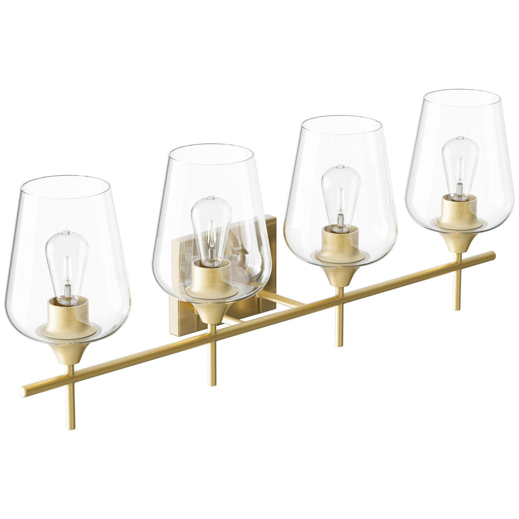 VONLUCE Bathroom Vanity Light, 2 Light Bathroom Light Fixture Over Mirror, Bathroom Wall Lamp with Clear Glass, Modern Brushed Nickel Vanity Lighting fixtures for Bathroom, Bedroom, Hallway