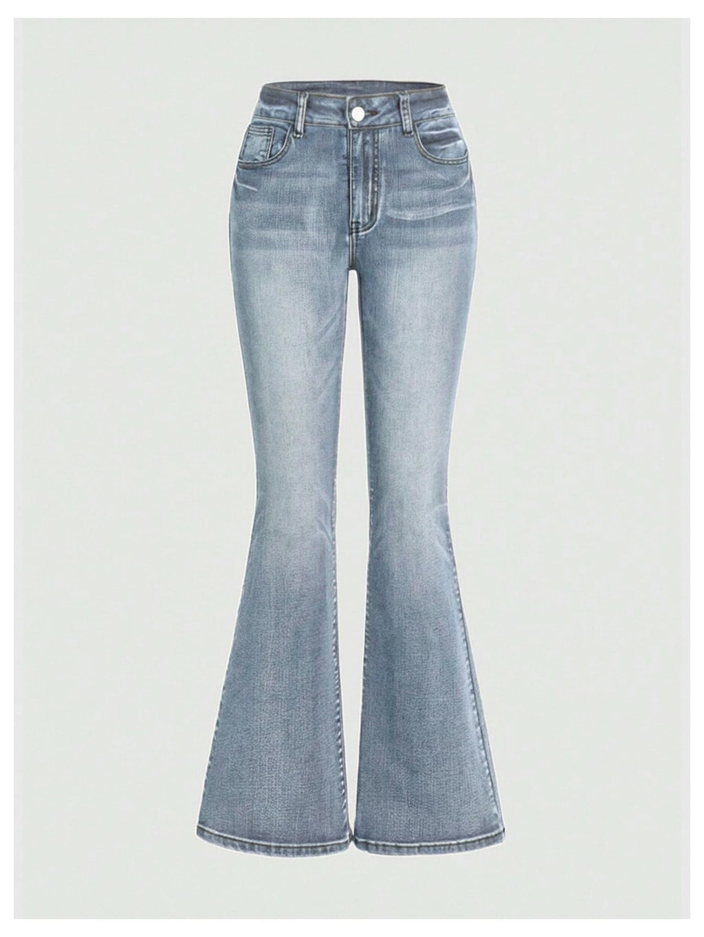 MakeMeChic Women's Bell Bottom Jeans Stretchy Flared Jeans Embroidered Y2K High Waist Denim Pants