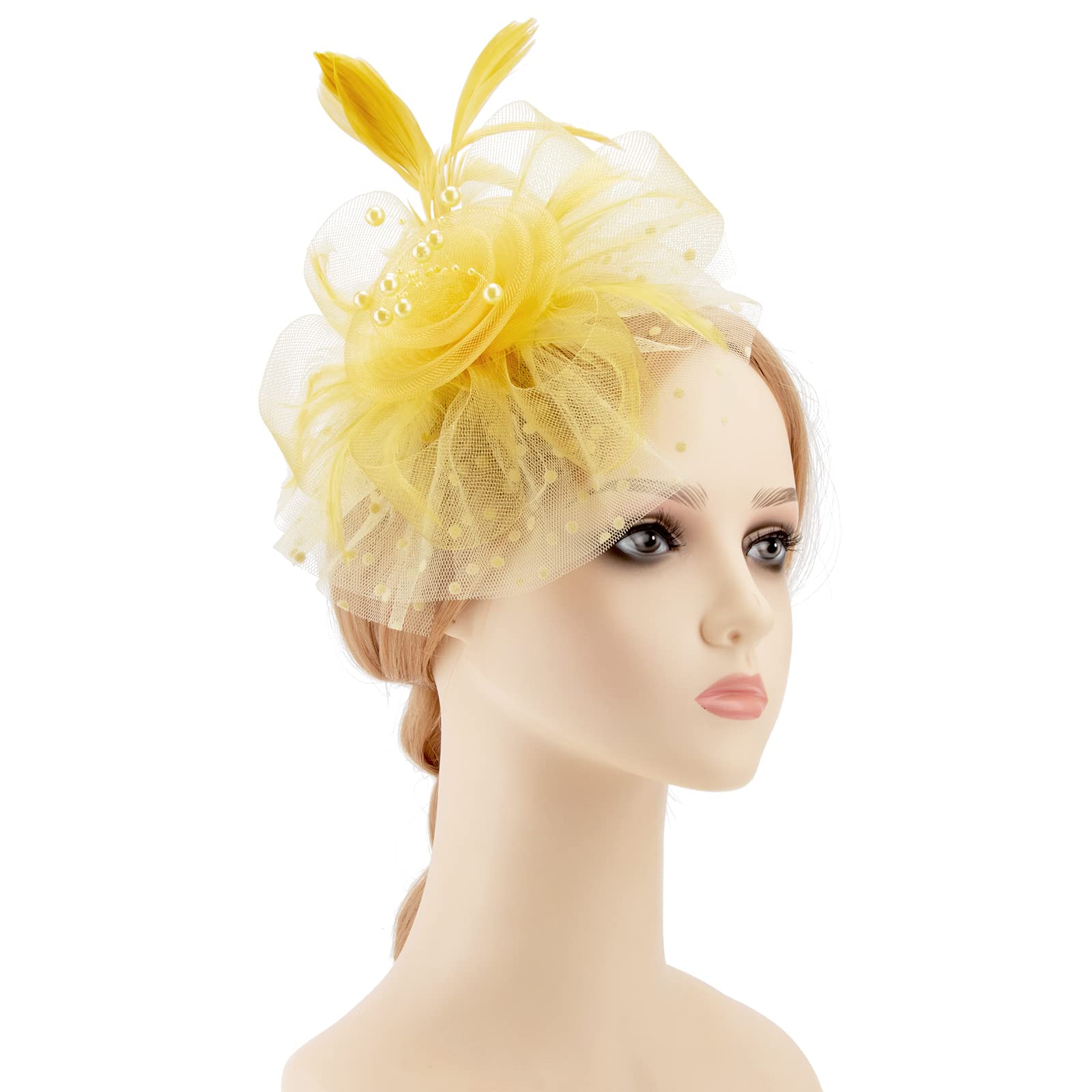 AQOKKA Women Fascinators Hats Flower Fascinators with Headband and Clip Tea Party Headwear for Women and Girls