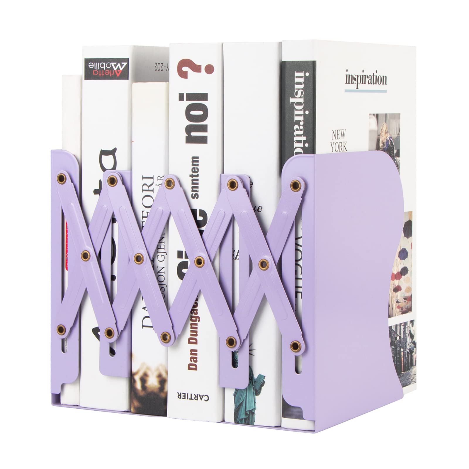 Aobopar Adjustable Book Ends, Metal Bookends for Heavy Books, Desk Book Holder for Shelves, Book Organizer for Desk, Suitable for Office, Home and School Use (Black)