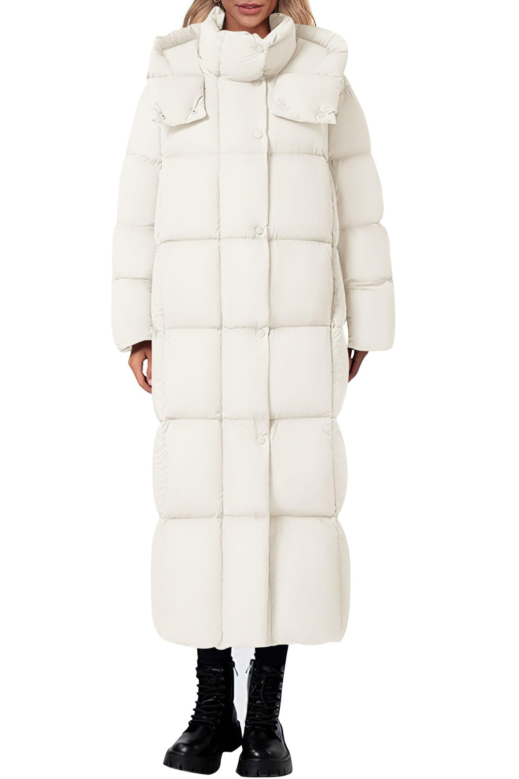 PRETTYGARDEN Women's Winter Long Puffer Coats Hooded Zip Up Casual Thickened Down Jackets Trendy Warm Clothes Outerwear