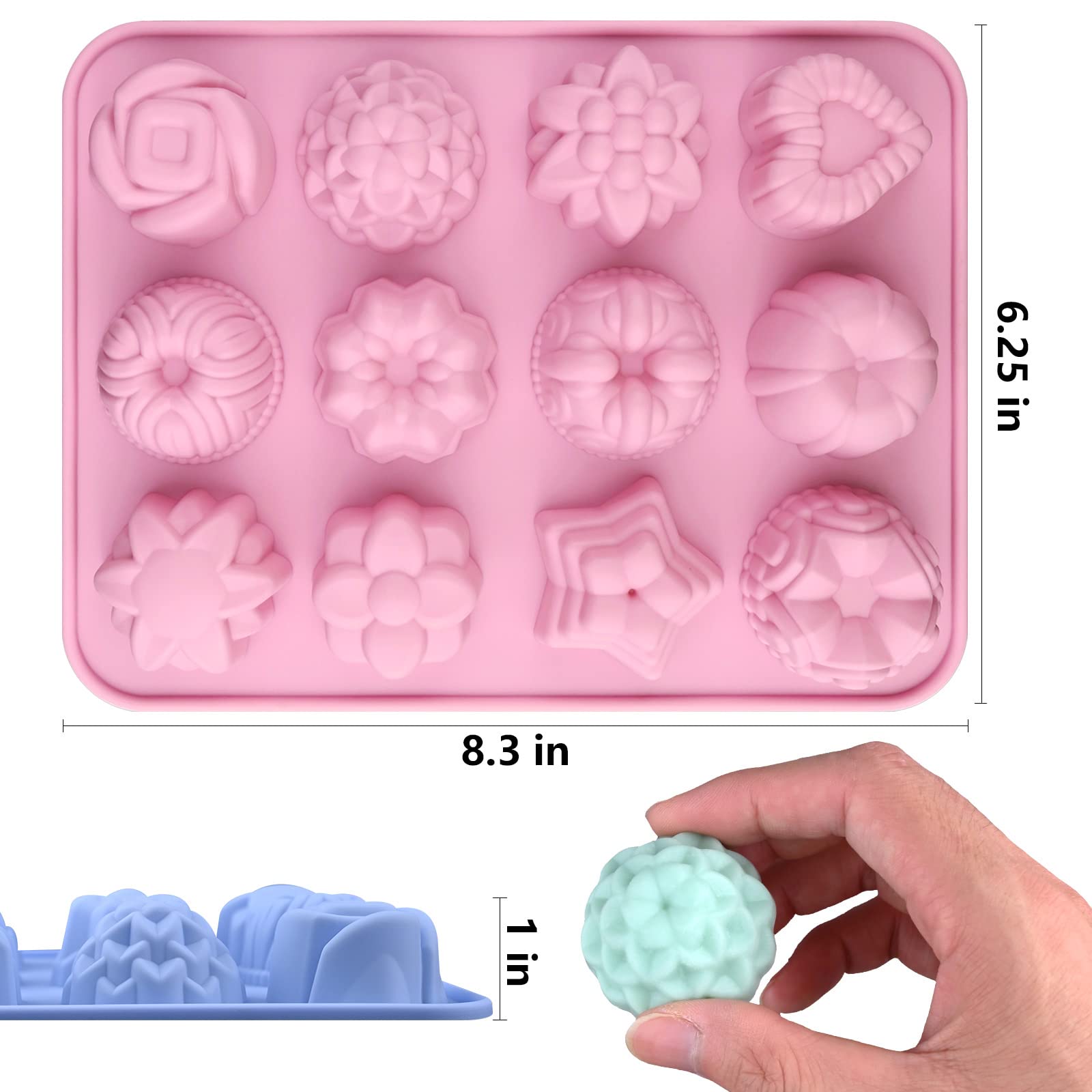 Sakolla 2 Pack Insect Silicone Soap Molds, 6-Cavity Dragonfly Butterfly Ladybug Shape Silicone Molds for Soap Making, DIY Baking Mold for Lotion Bars, Chocolate, Candy, Muffin, Biscuit, Cookie Pans