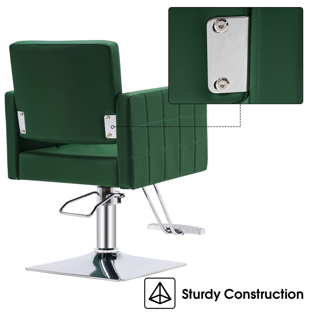 BarberPub Salon Chair for Hair Stylist, Hydraulic Stylist Chair, Adjustable Height, PVC Leather, 360 Degrees Swivel, Barbershop, Home Salon, Adult 8821 (Black)