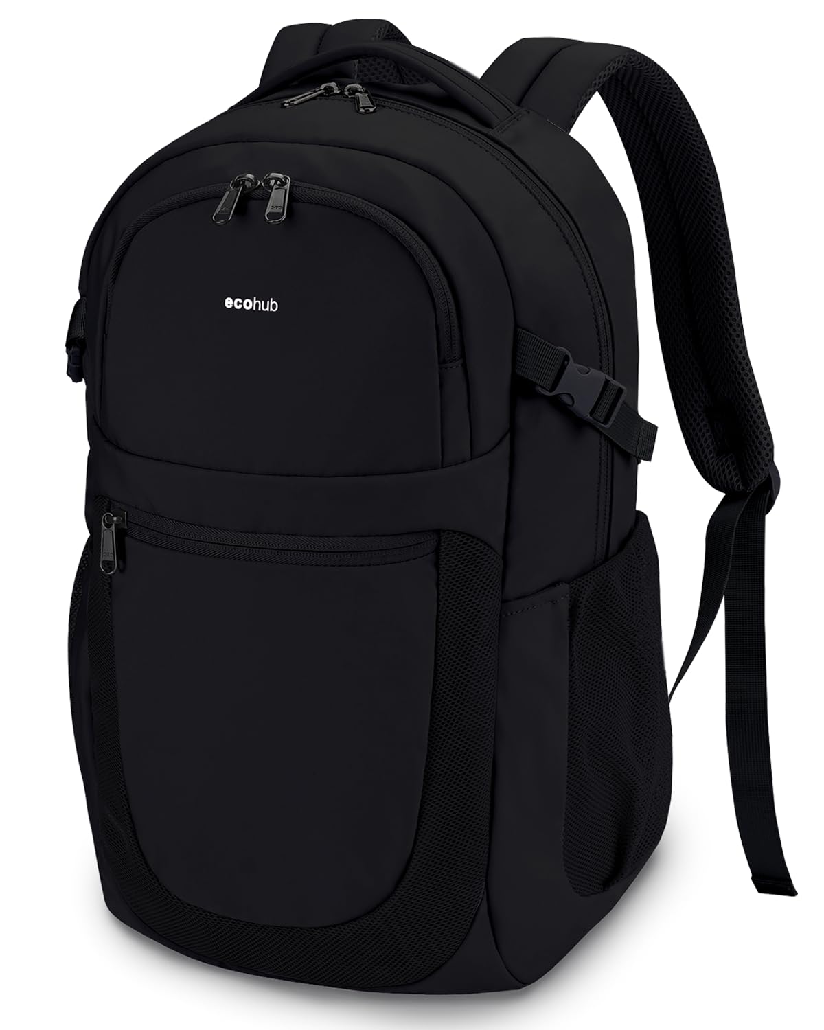 ECOHUB Travel Backpack for Women, 17.3 inch Suspended Laptop Backpack, Fashion Slim Water-Resistant College Computer Bookbag, 28L Personal Item Bag with 12 Pockets for Causal, Work, Beige