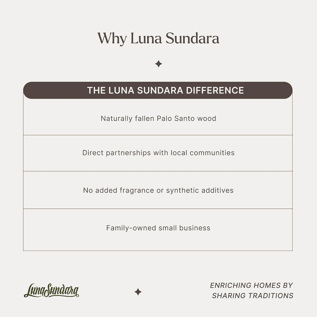 Luna Sundara Palo Santo Sticks, 100g Peruvian Smudging Wood