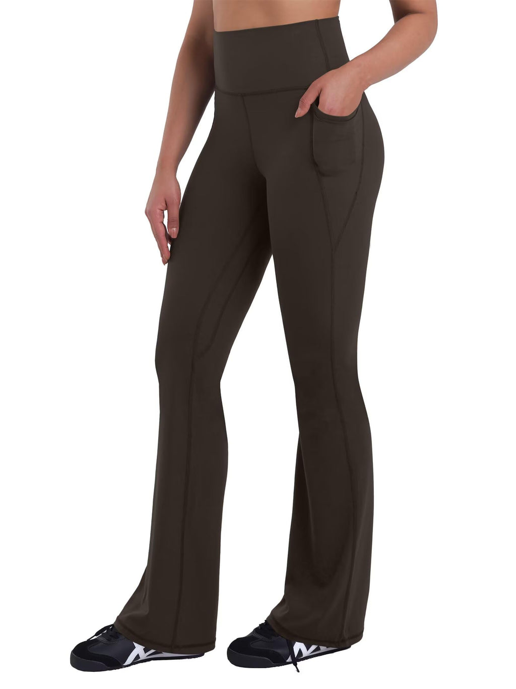 Sunzel Women Mini Flare Leggings with Pockets Breathable Bootcut Yoga Pants | Mini Flare, Buttery Soft, High Stretchy, High Waisted Tummy Control, Gym Clothes, Workout Casual Dance