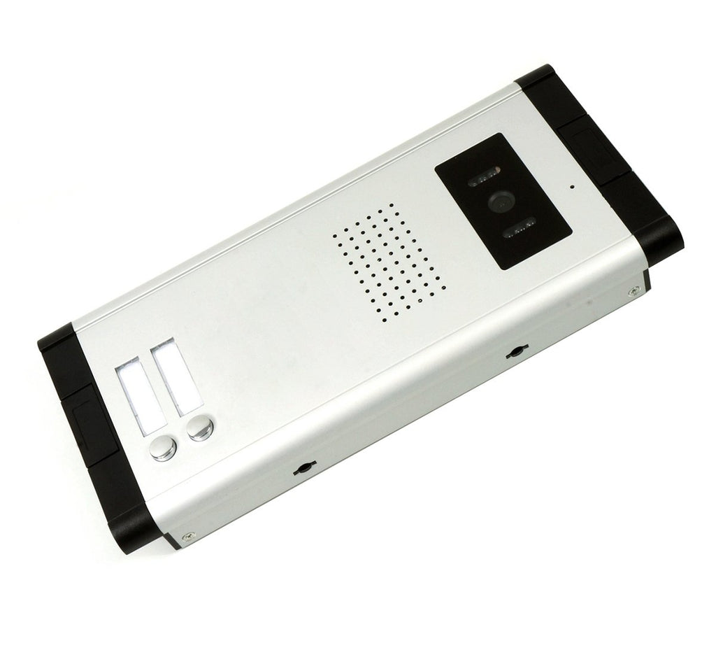 2 Units Apartment Video Intercom System, 7 Inch Monitor Wired Video Doorbell Door Phone Kits, Indoor Outdoor IR Camera, Monitoring, Unlock, 2 Way Intercom for Home Apartment