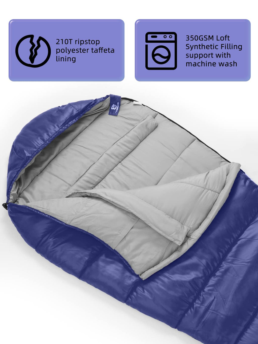 Bessport Mummy Sleeping Bag | 15-45 ℉ Extreme 3-4 Season Sleeping Bag for Adults Cold Weather– Warm and Washable, for Hiking Traveling & Outdoor Activities