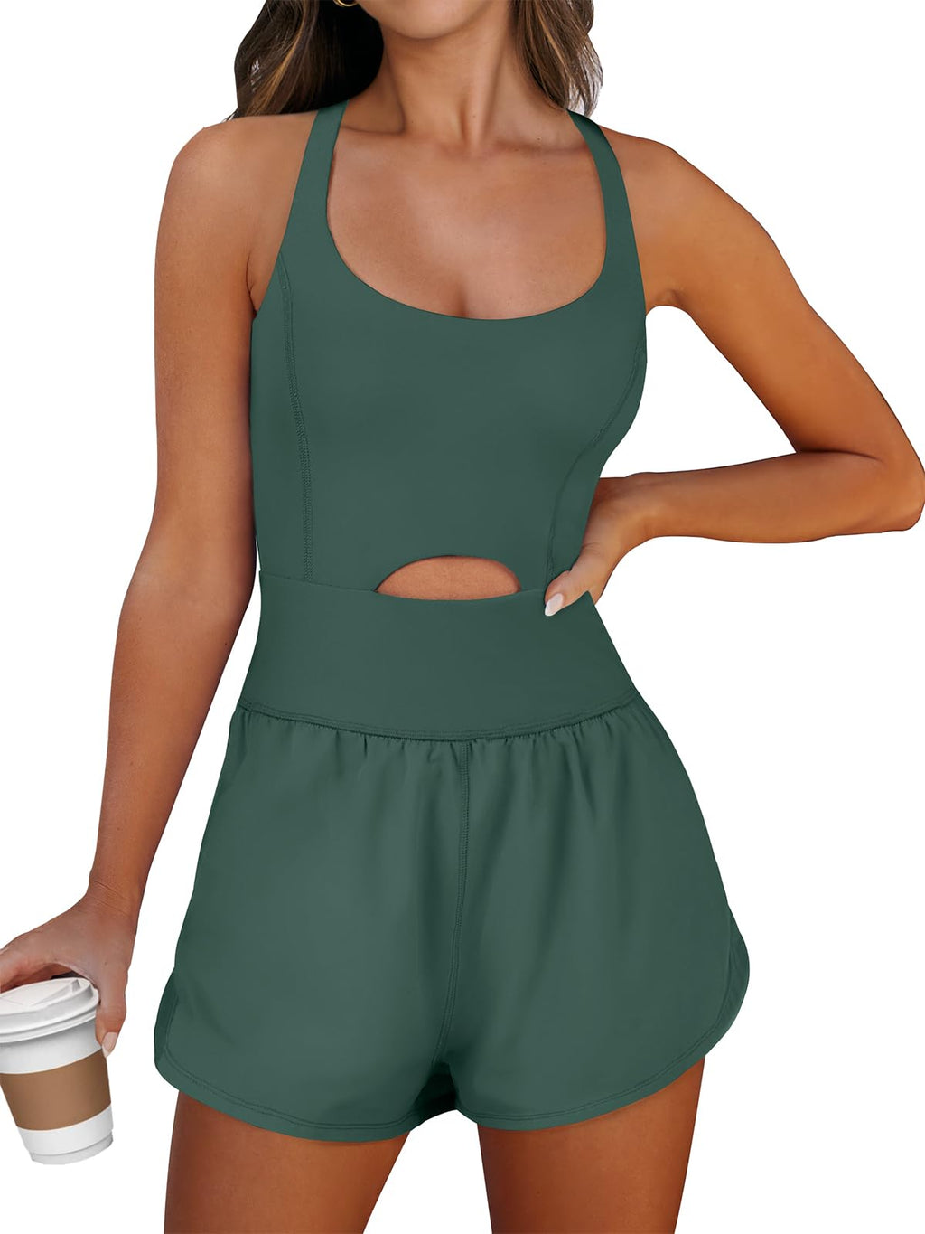 Caracilia Women's Workout Athletic Romper Summer Sets Short Jumpsuits Onesie Running Outfits Exercise Gym 2026 Trendy Clothes