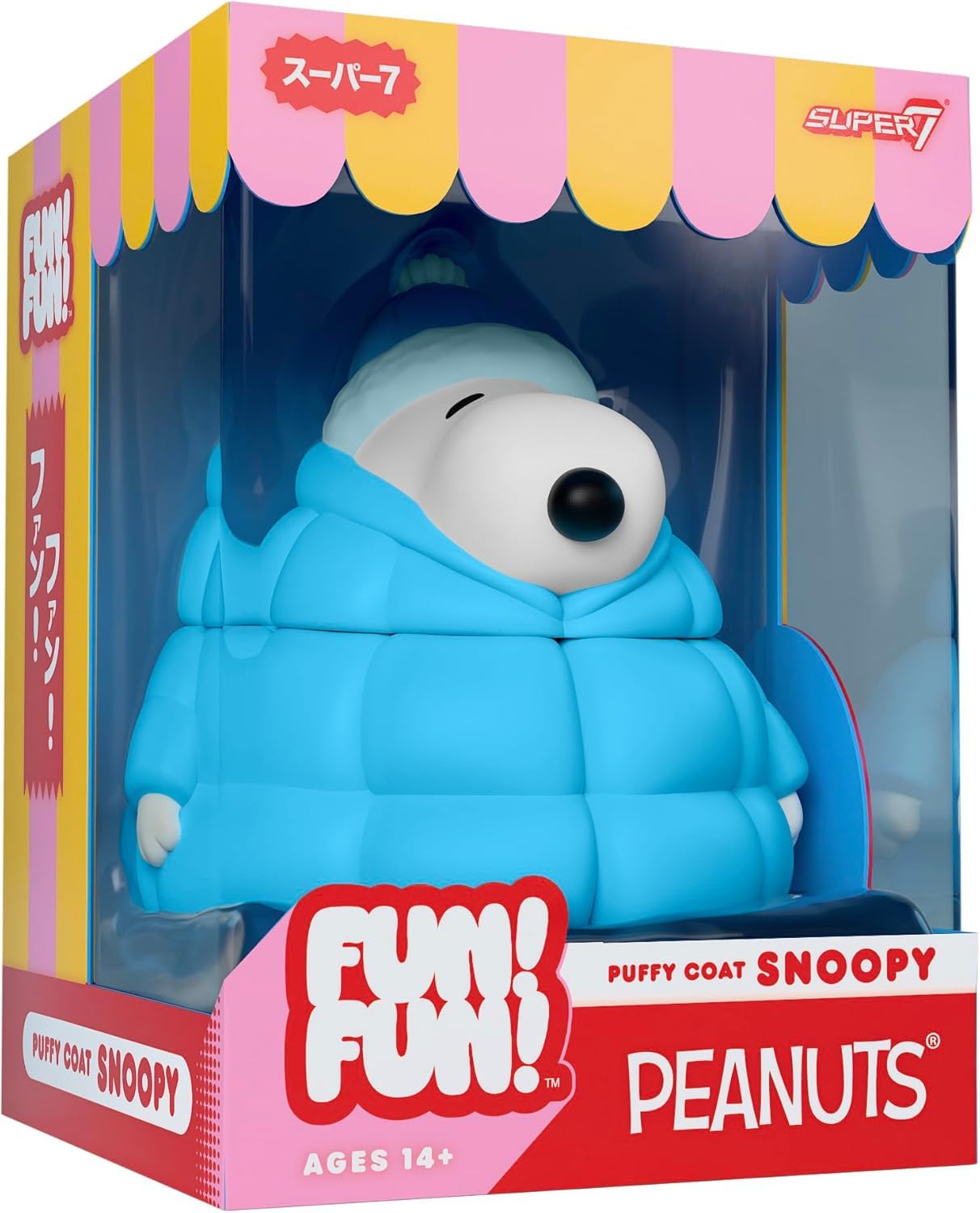 Super7 Fun! Fun! Peanuts Snoopy (Puffy Coat) Vinyl Figure - 5" Peanuts Action Figure - Classic Cartoon Fans Collectibles & Retro Toys - Cartoon Model for Collectors & Display Figurine - Comic Strips