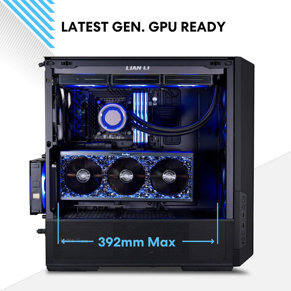 LIAN LI LANCOOL 207 Compact ATX RGB Gaming Computer Case, Airflow Optimized Mesh Panels Tower Chassis w/ 2x140mm ARGB,2x120mm PWM Fans Pre-Installed, USB Type-C Port, Tempered Glass Side Panel (Black)
