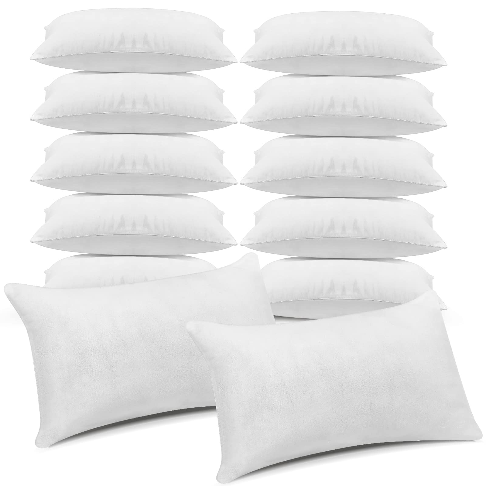 Macarrie 12 Pcs Queen Size Pillows for Sleeping Standard Size Inserts Hotel Bed Pillows Bulk for Stomach Back and Side Sleepers Machine Washable (20 x 26 Inches)
