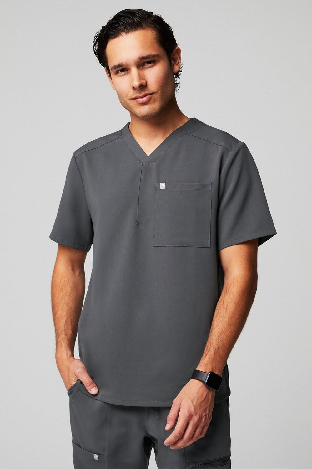 Fabletics Women's Vital 1-Pocket Scrub Top - MotionTech, Wrinkle-Resist, Chest Pocket, Anti-Shrink, Semi-Slim Fit