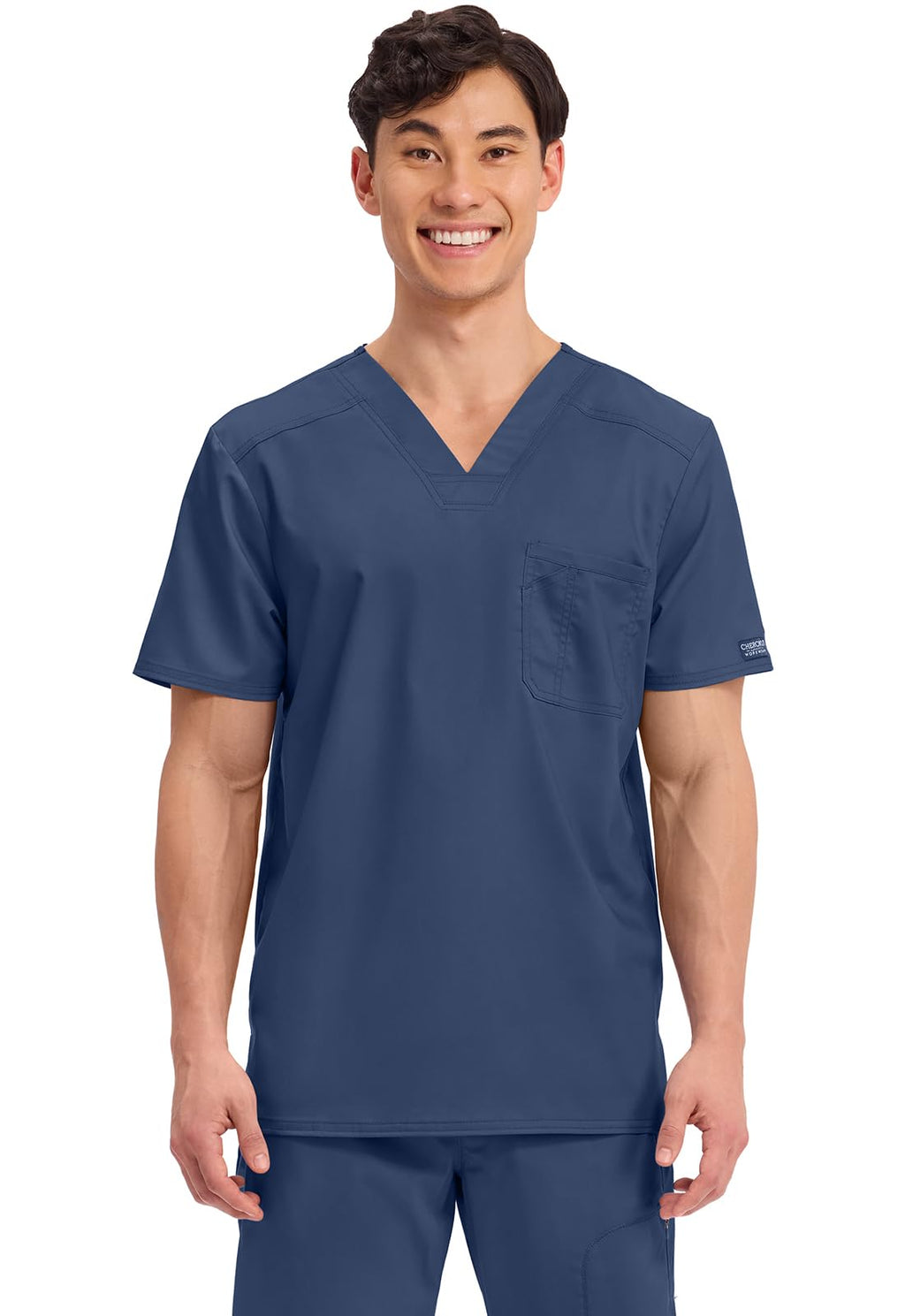Cherokee Scrub for Men's Tuckable V-Neck Top with 1 Chest Pocket, Pen Slot, Ultra Soft, Durable, 2-Way Stretch Fabric- WW690