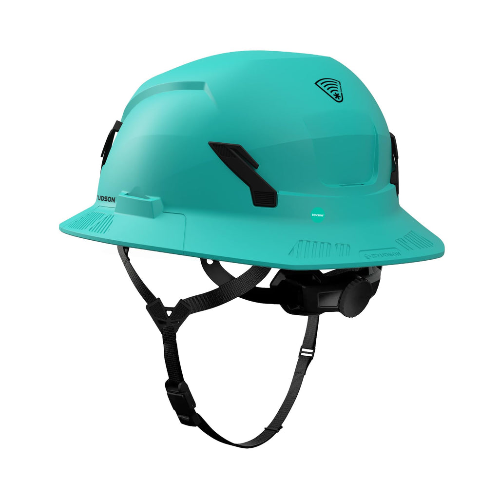 STUDSON SHK-1 Full Brim Safety Helmet: ANSI/ISEA Z89.1 Type II Compliant (R 2019), Lightweight & Breathable, NFC Emergency Contact Chip, One Size, Class C & E Protection