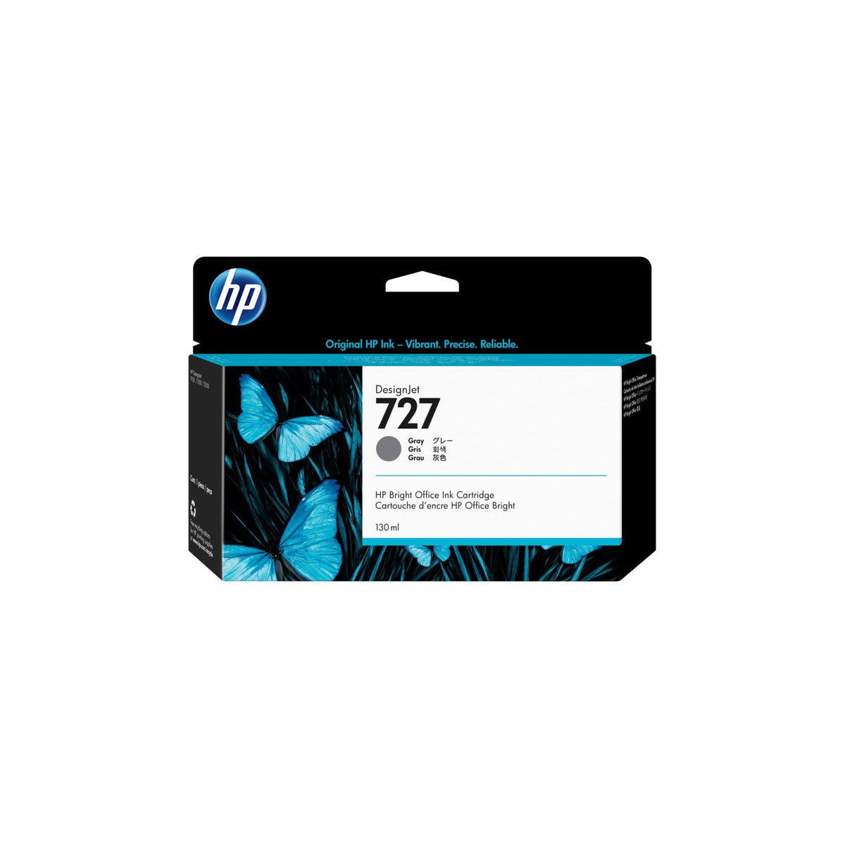 HP 727 Matte Black High-Yield Ink Cartridge, C1Q12A