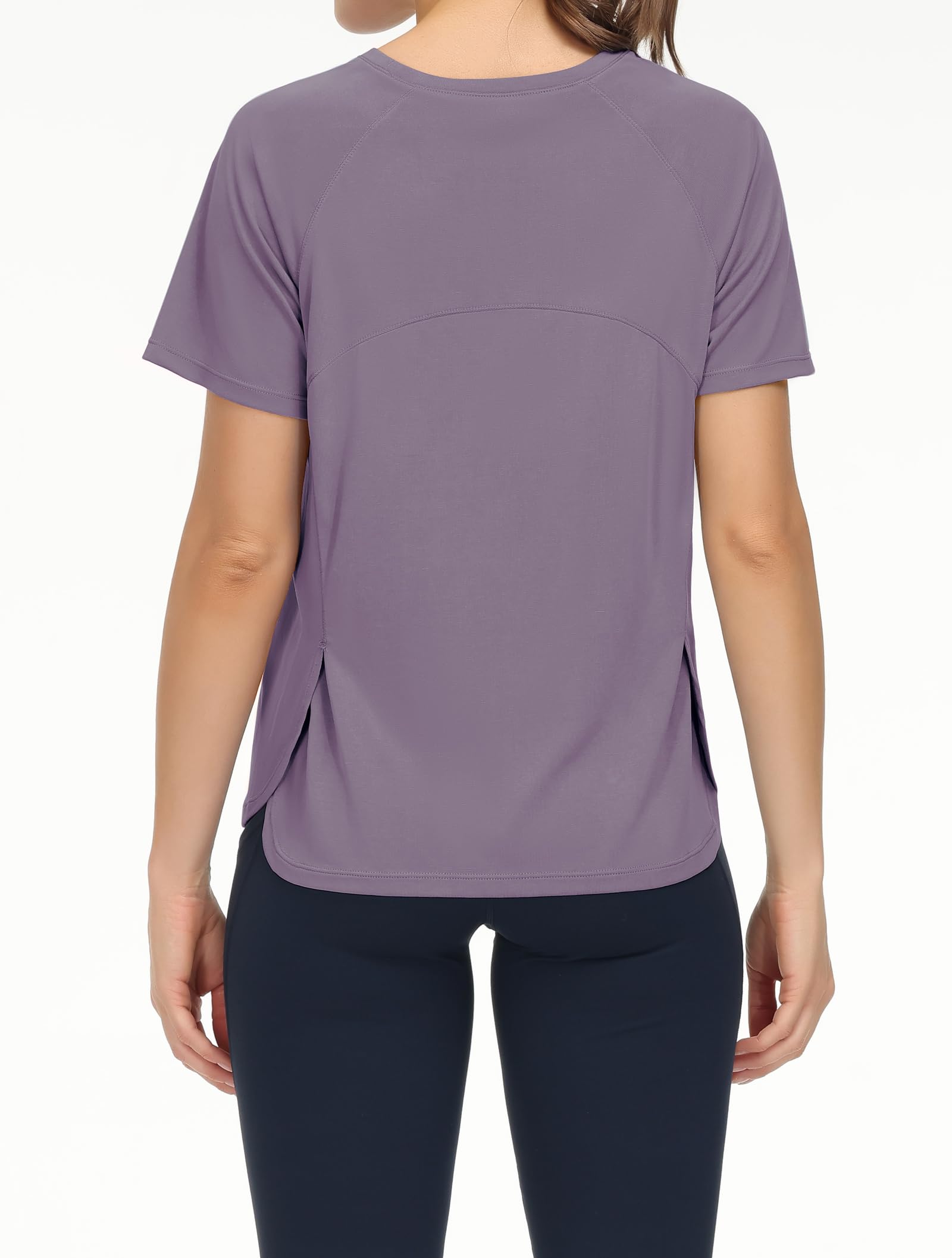 THE GYM PEOPLE Women's Short Sleeve Workout Shirts Breathable Yoga T-Shirts with Side Slits Athletic Tee Tops