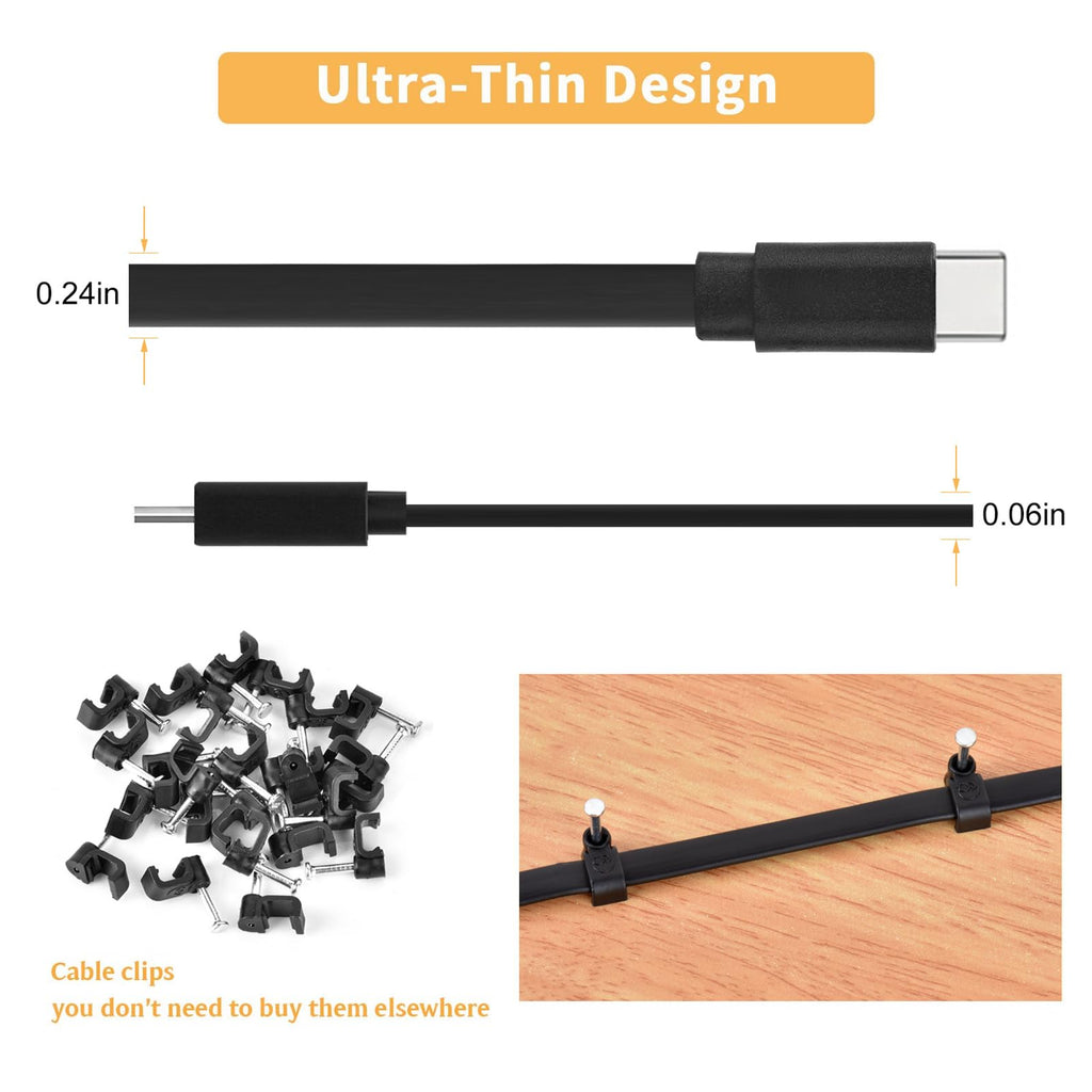 2 Pack 10FT Power Extension Cable Compatible with Wyze Cam v4/v3/OG,Wyze Cam Pan v3/v4,Blink,eufy,NestCam Indoor,Amazon Cloud Camera,USB A to USB C (Black)