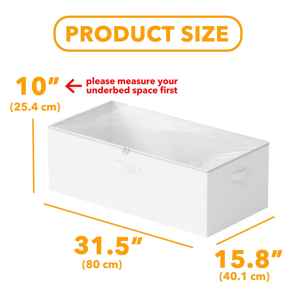 SpaceAid Paquete de 2 Contenedores de Almacenamiento Debajo de la Cama de 10" de Alto, Organizadores Grandes de Almacenamiento Debajo de la Cama con Tapas para Dormitorio, Residencia Estudiantil, Ropa
