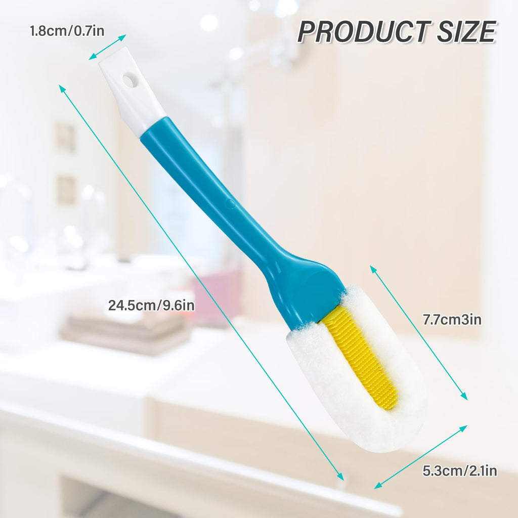 Andiker Professional Cleaning Shoe Brush, Multifunctional Long Handle Shoe Brush Cleaner, Hangable Soft Bristle Shoes Cleaning Brush (Blue)