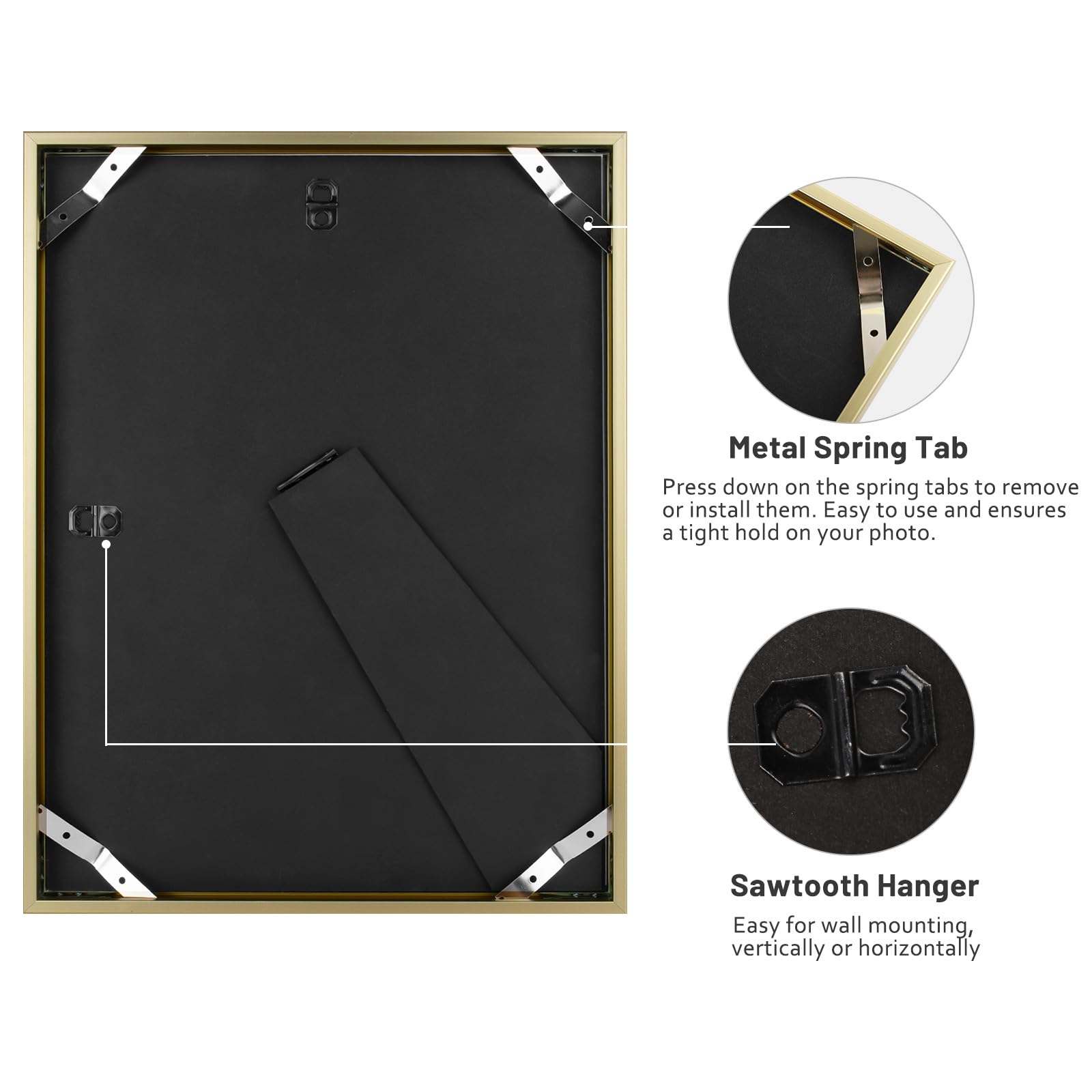 Frametory, 6x8 Aluminum Picture Frame - 6 x 8 Black Frame with Removable Mat for 5 x 7 Photo - 6 by 8 Durable Metal Frame with Real Glass - Sawtooth Hanger for Easy Wall Display - 1 Pack
