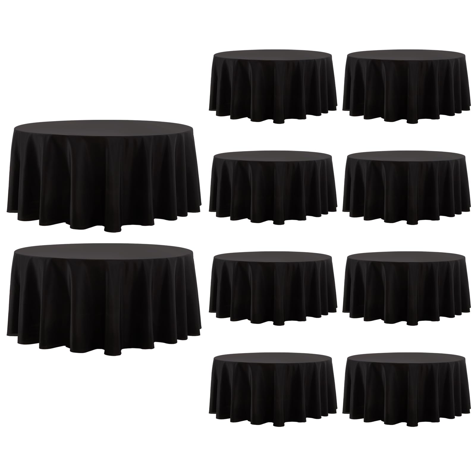 Round Tablecloth 2 Pack 90 Inch Black Tablecloths Washable Decorative Linen Polyester Table Clothes Cover for Dining Table Banquets Buffet Parties and Wedding