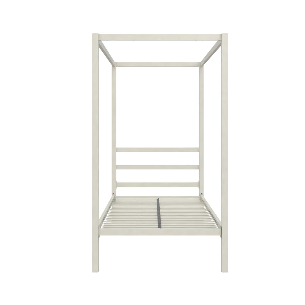 DHP King Metal Canopy Bed, Modern Design with Built-In Headboard, Sturdy Frame, No Box Spring Needed, Gunmetal Gray