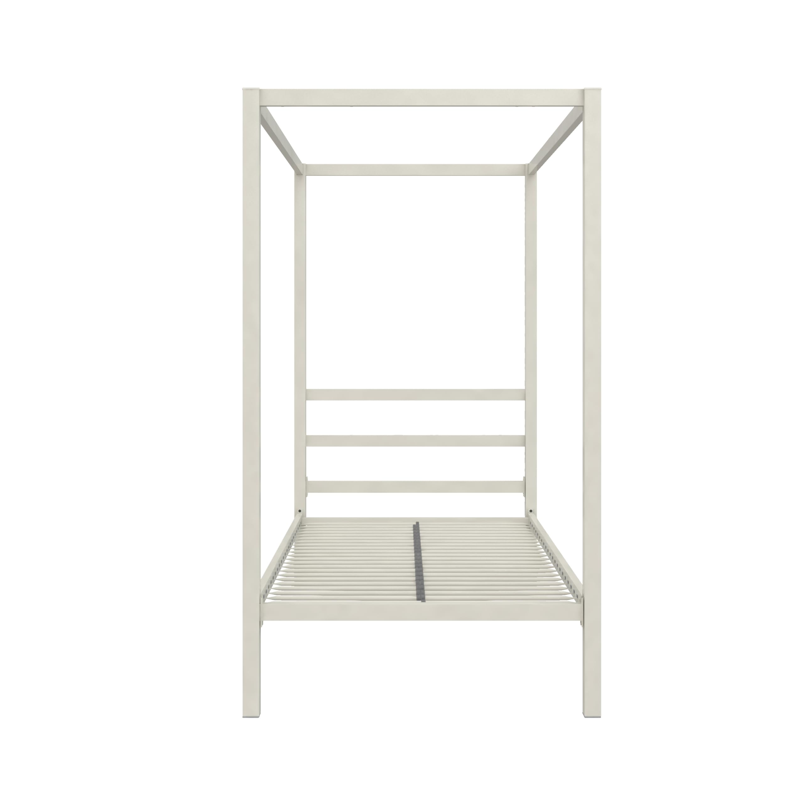 DHP King Metal Canopy Bed, Modern Design with Built-In Headboard, Sturdy Frame, No Box Spring Needed, Gunmetal Gray