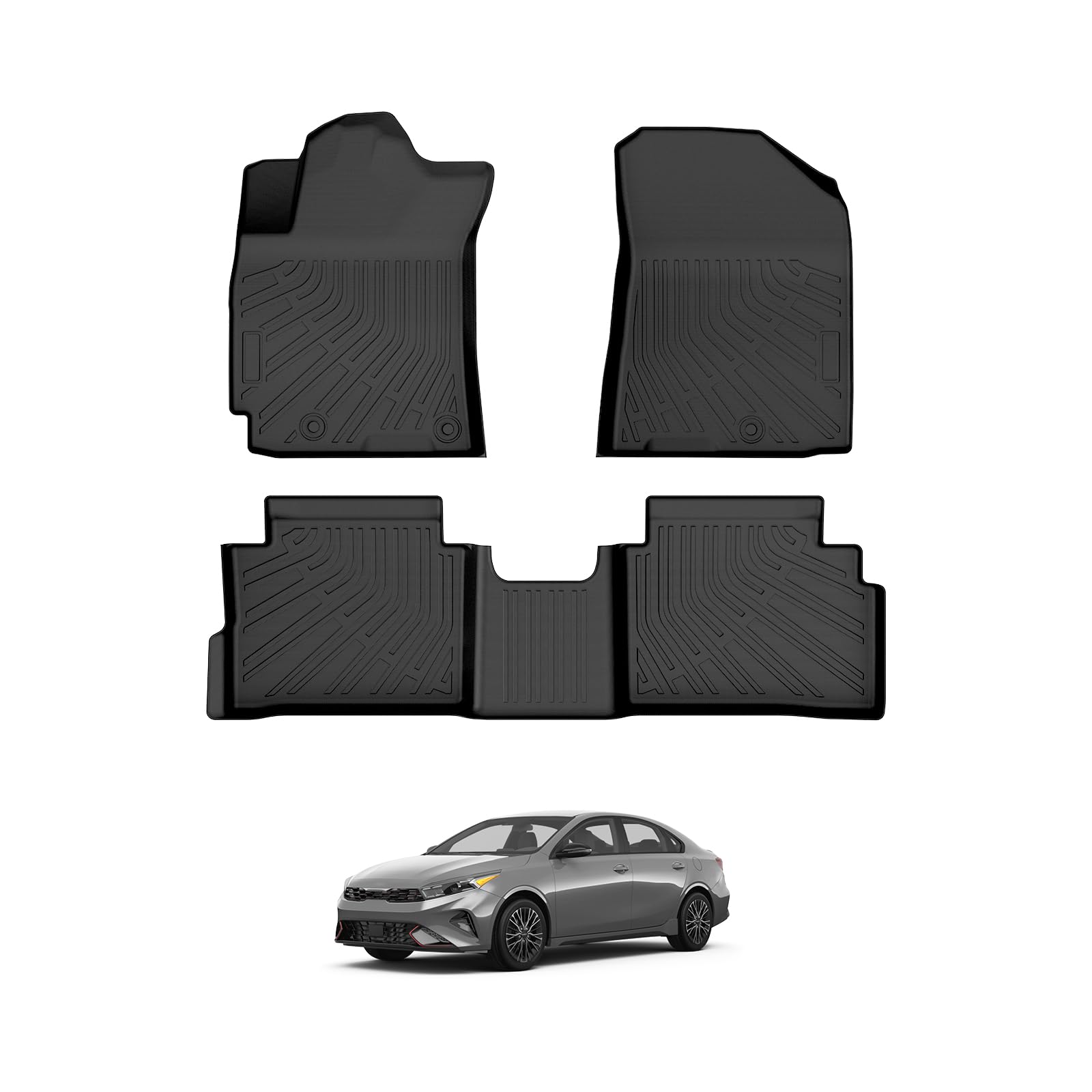 Cartist Floor Mats Compatible with Kia EV6 2022 2023 2024 2025 2026 Accessories All Weather Floor Liner Front & Rear 2 Rows Car Carpet Protection TPE Odorless