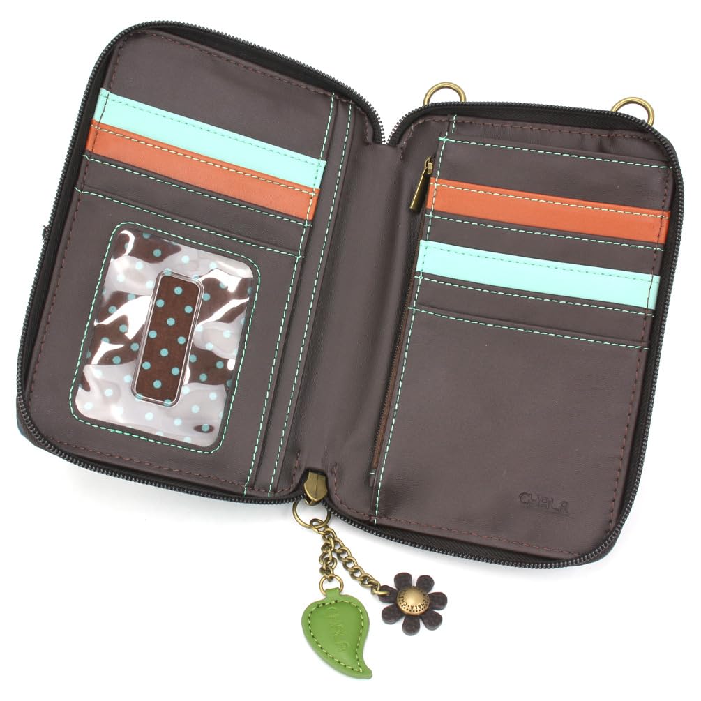 CHALA Wallet Crossbody Cell Phone Purse - Women Faux Leather Multicolor Handbag with Adjustable Strap