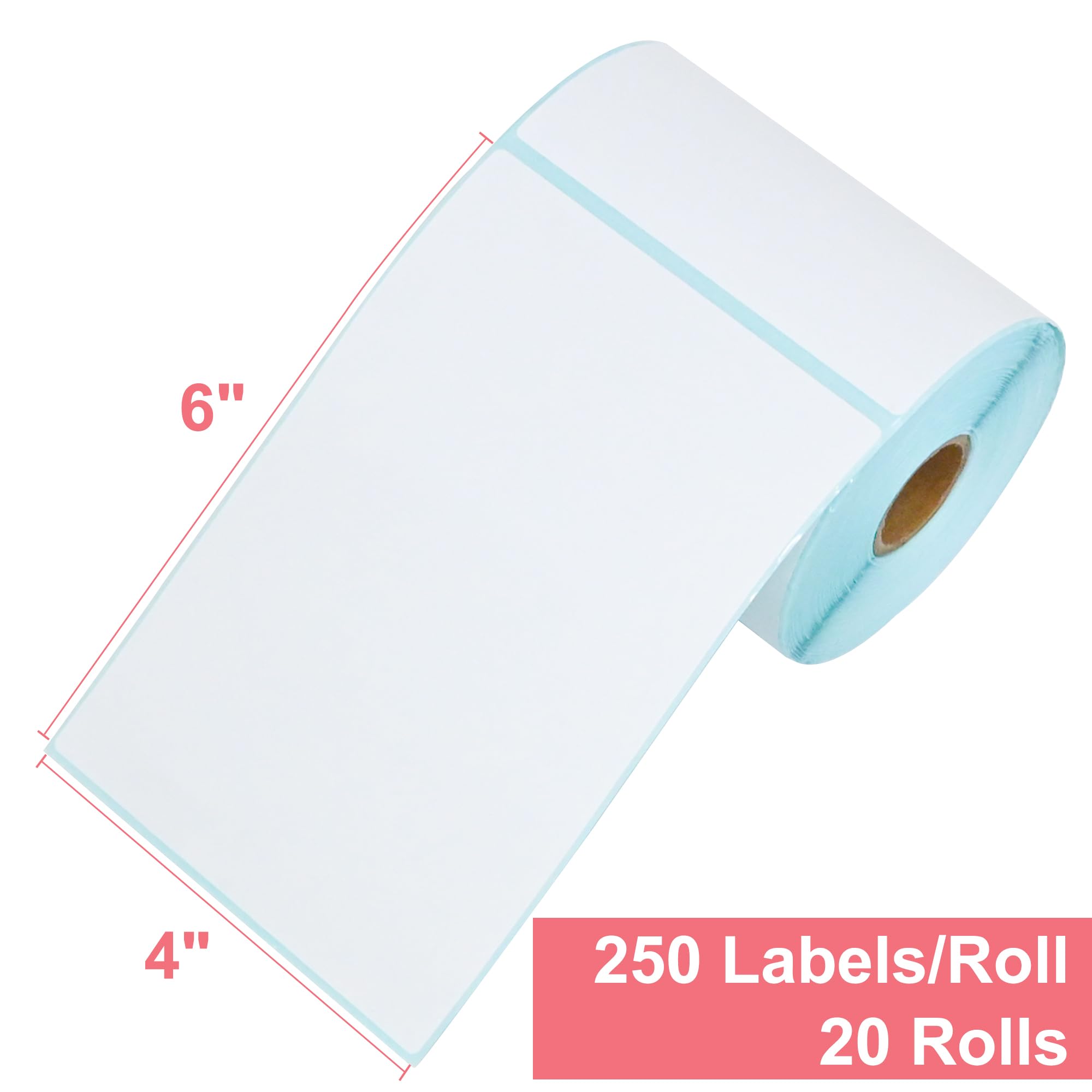 L LIKED 150 PCS 4"x6" Thermal Shipping Labels, White Perforated & Strong Adhesive Direct Thermal Labels (1 Roll), for Postage, Mailing & Shipping