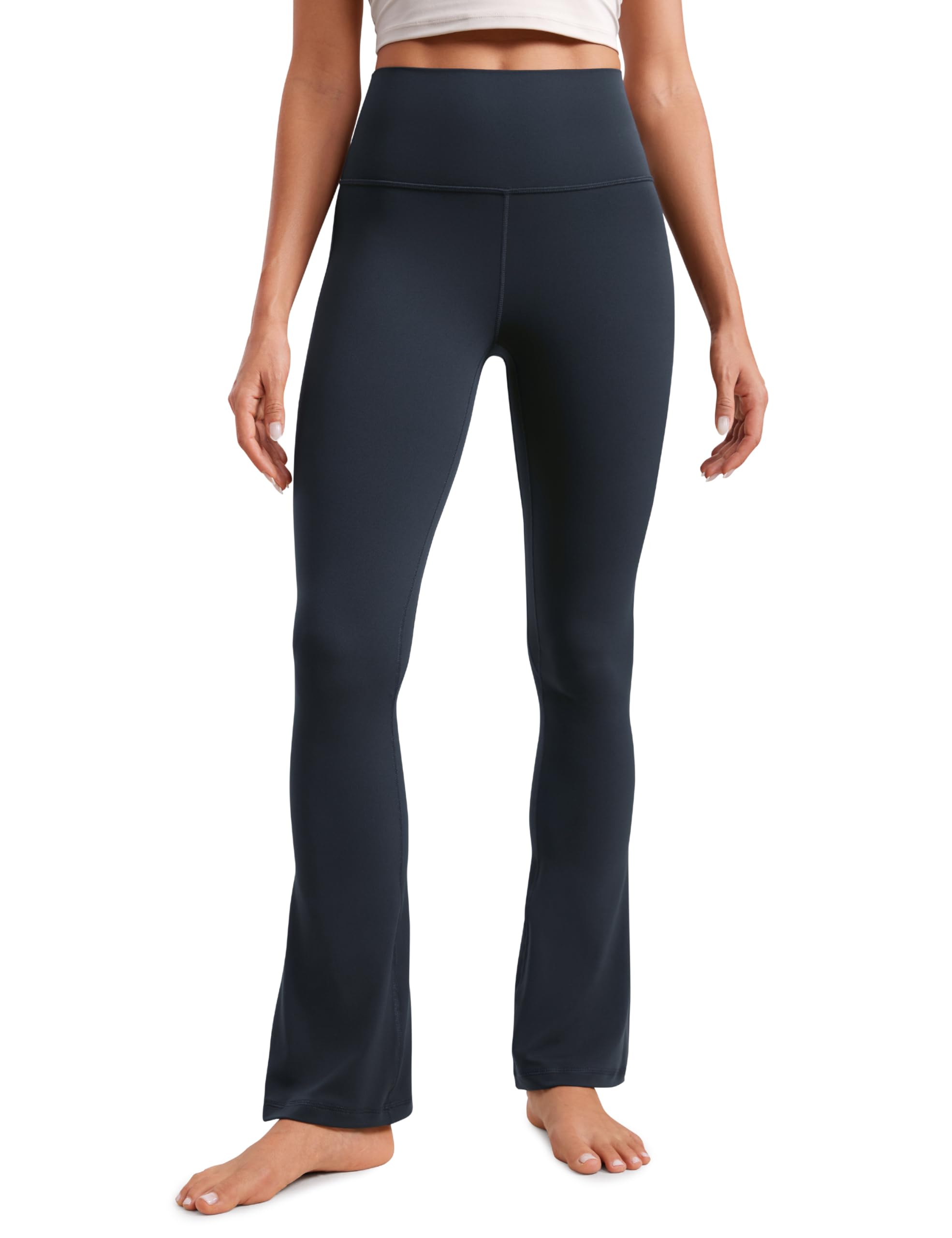 CRZ YOGA Butterluxe Mini Flared Leggings 30"/31.5"/33'' - High Waist Bootcut Casual Lounge Women Yoga Pants with Pocket