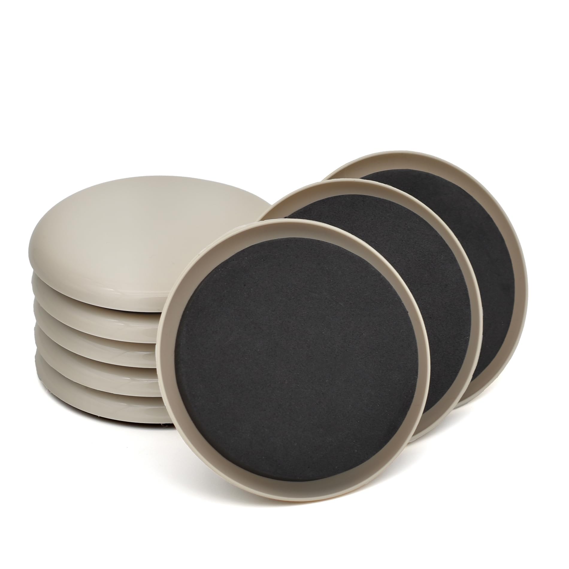 Furniture Sliders, Furniture Sliders Pads for Hardwood Floors, Chair Legs Floors Protectors, Reusable Round Glides Glider, Heavy Duty Furniture Movers Sliders (8 Pcs, 3 1/2inch，Coffee)
