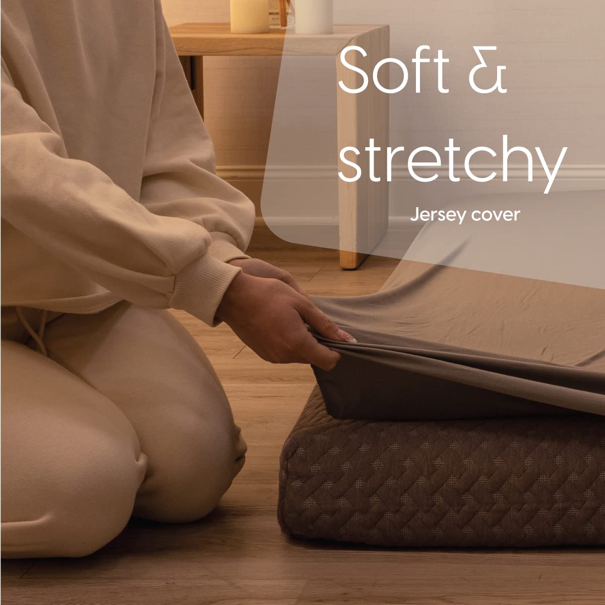 Fitted Sheet for the Milliard Trifold Mattress, Super Soft and Cozy Washable Grey Sheet (Twin, 4")