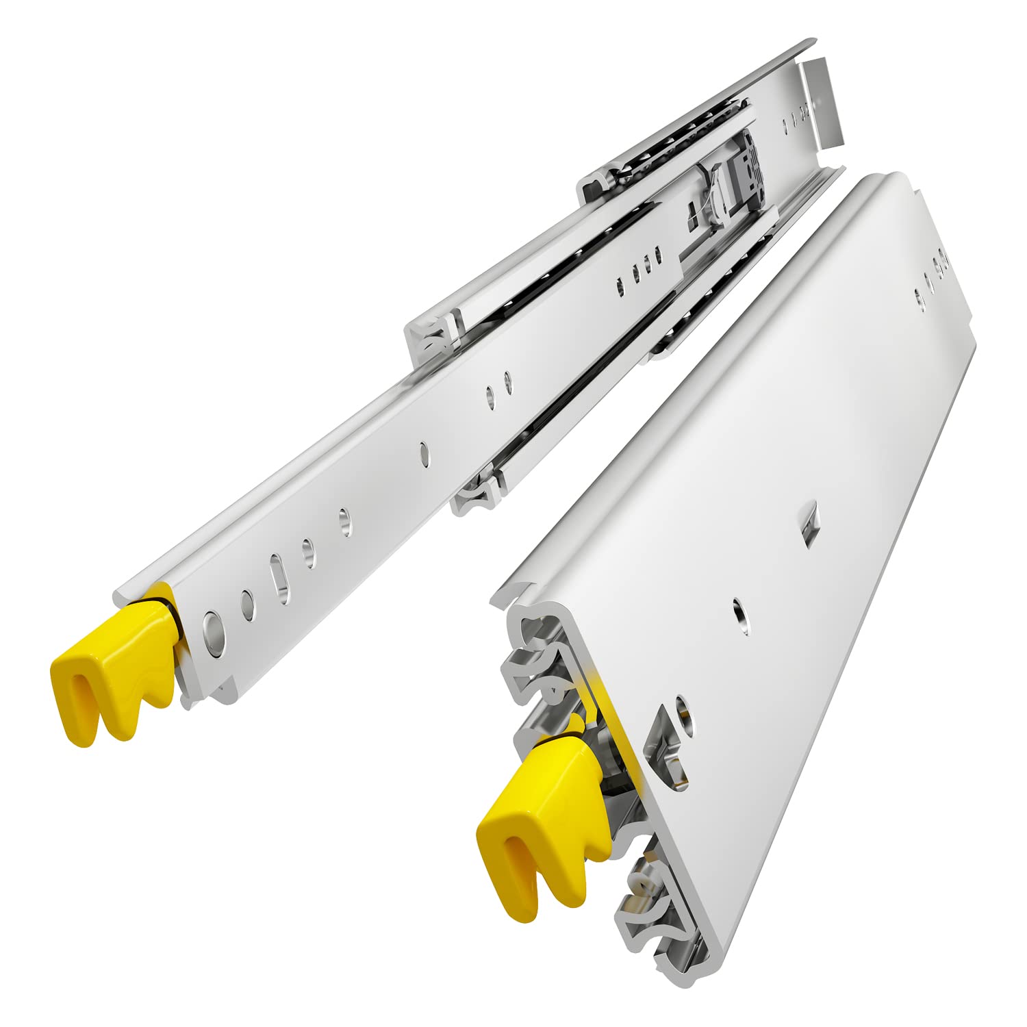 VADANIA 12" Heavy Duty Drawer Slide with Lock #D51, 150lb Load Capacity, 3-Fold Full Extension, Ball Bearing Lock-in & Lock-Out, Side Mount, 1-Pair