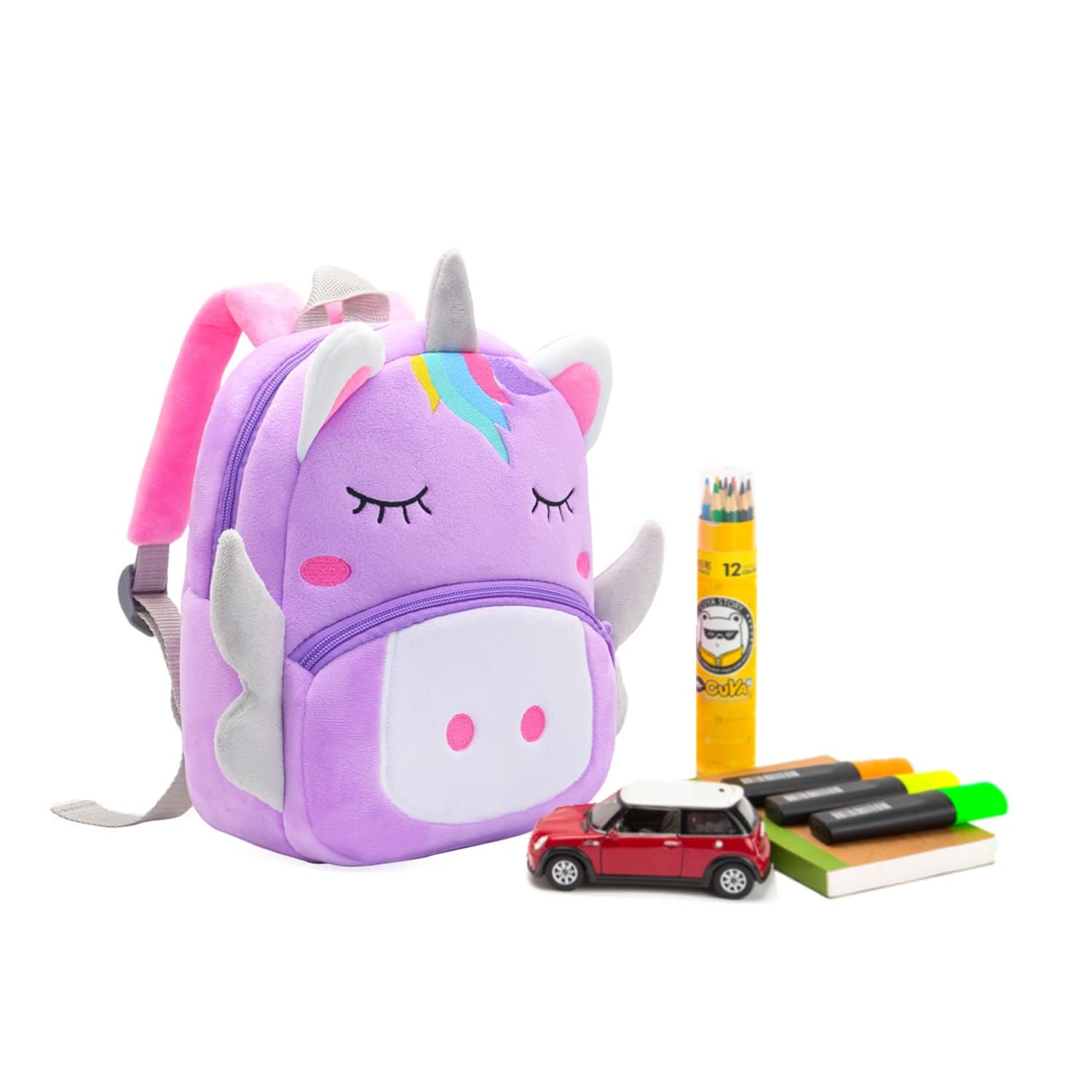 NICE CHOICE Cute Toddler Backpack Toddler Bag Plush Animal Cartoon Mini Travel Bag for Baby Girl Boy 2-6 Years(BB Unicorn)