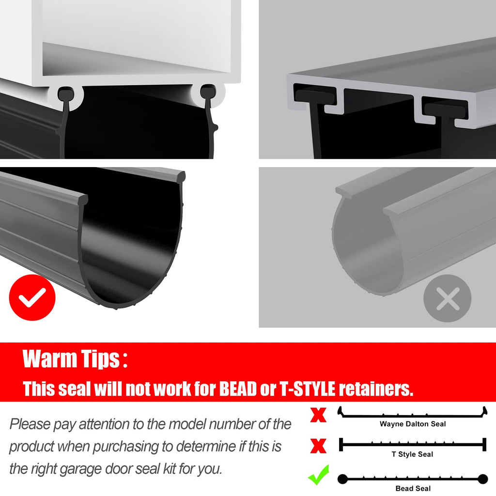 Replacement Wayne Dalton Garage Door Bottom Weather Seal 154448 for Weather Stripping Fit 9 feet Wide Doors (9 feet)