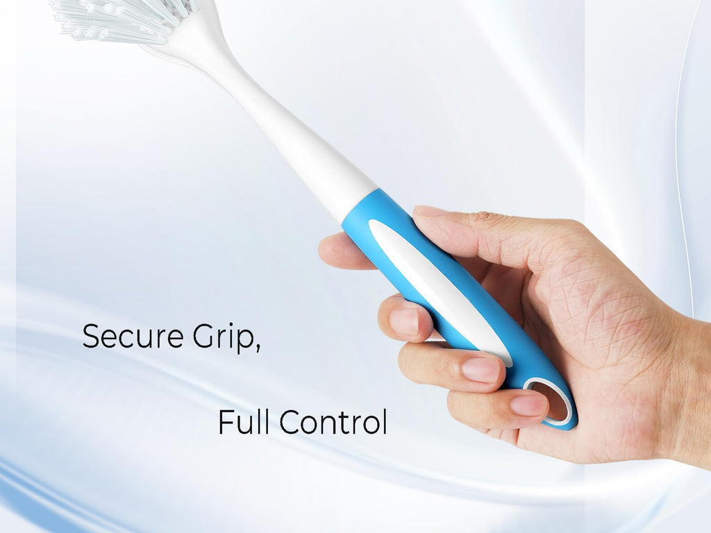 Dish Brush with Handle, Firm & Stiff Bristles Dish Scrubber for Pots, Pans & Sink Cleaning, 2 Pack