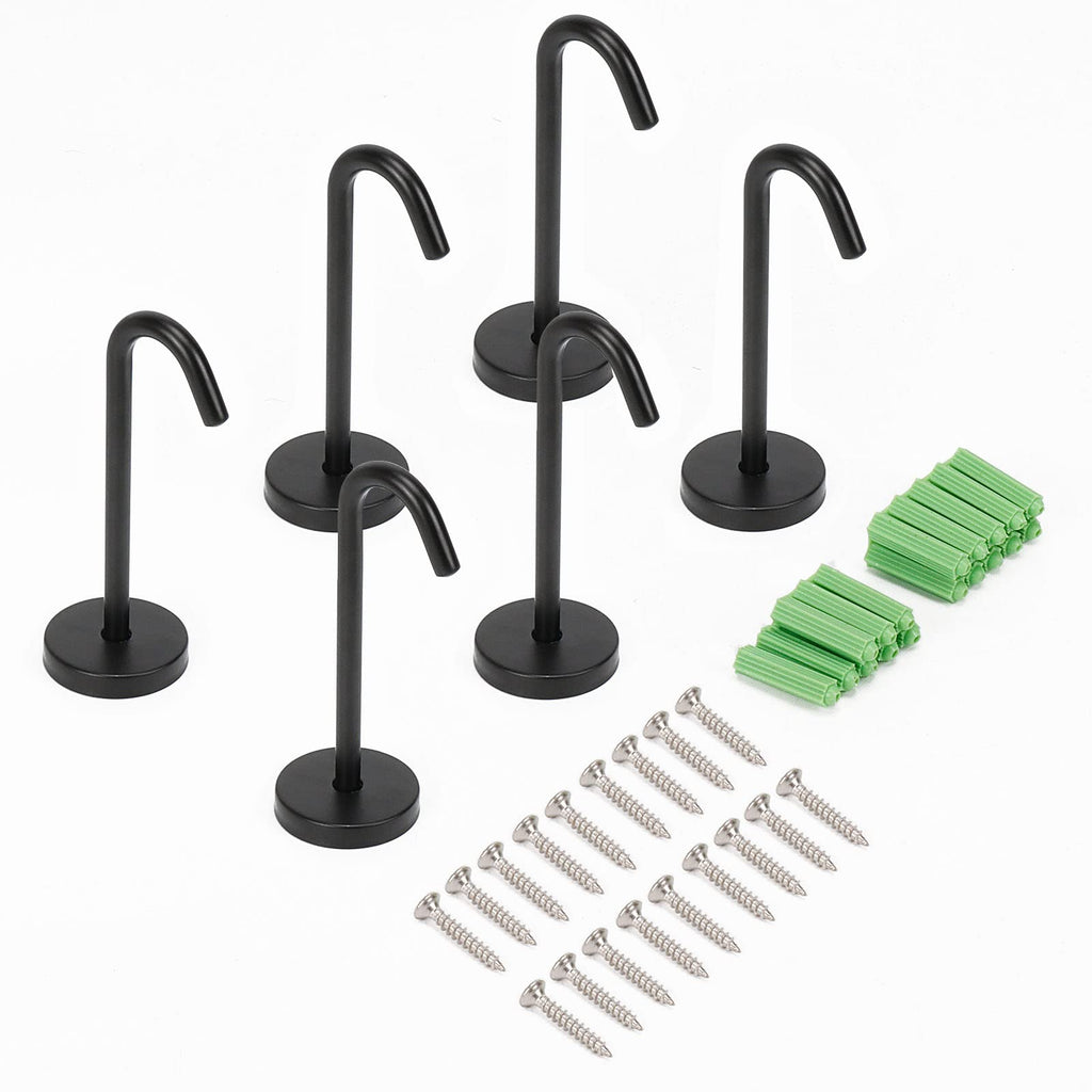 NearMoon Coat Hooks, Wall Mount Hooks for Hanging Hat Hurse Robe, 304 Stainless Steel Heavy Duty Towel Hangers for Bathroom Livingroom Kitchen-Ceiling Hook, 6 Pack (2 Inch, Brushed Nickel)
