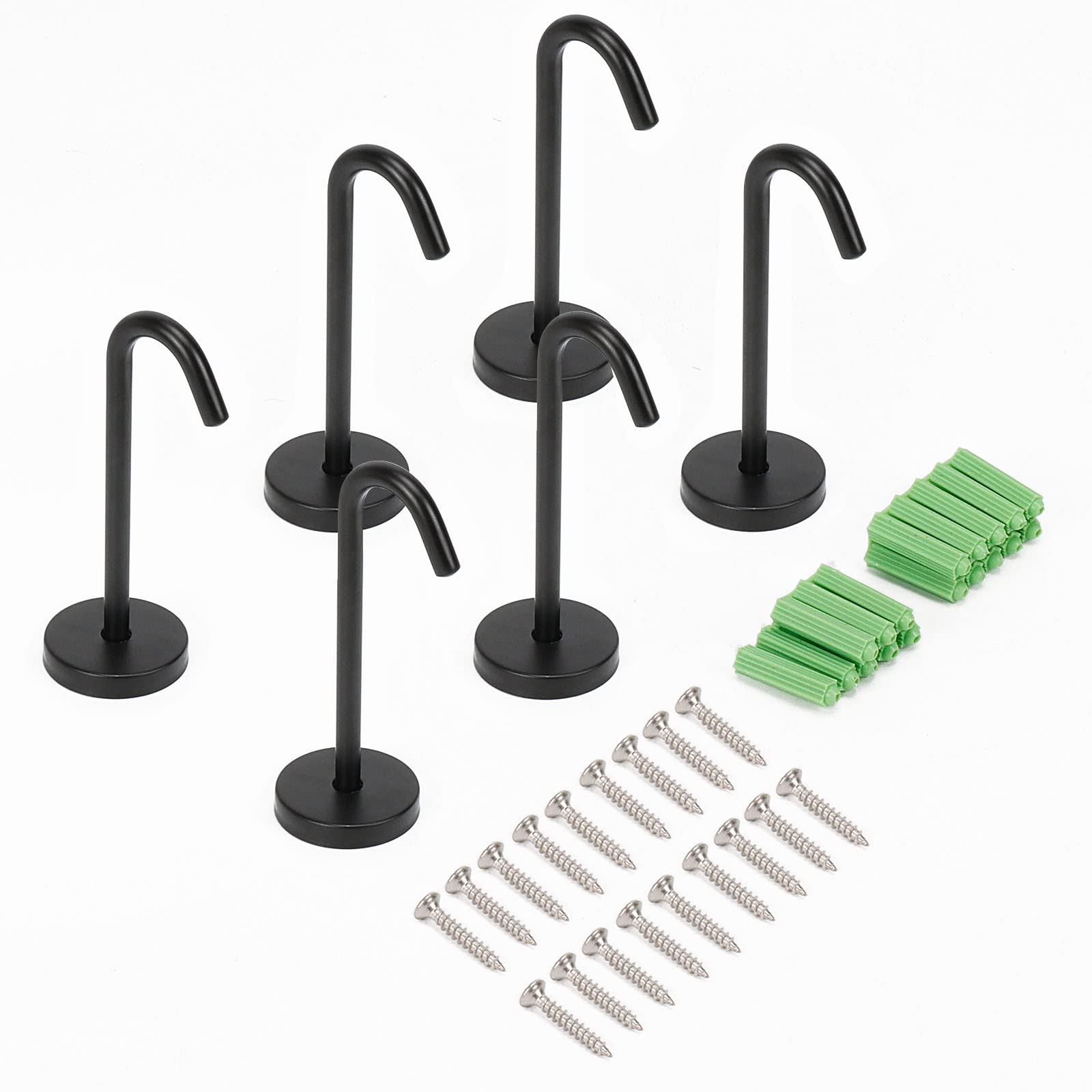 NearMoon Coat Hooks, Wall Mount Hooks for Hanging Hat Hurse Robe, 304 Stainless Steel Heavy Duty Towel Hangers for Bathroom Livingroom Kitchen-Ceiling Hook, 6 Pack (2 Inch, Brushed Nickel)