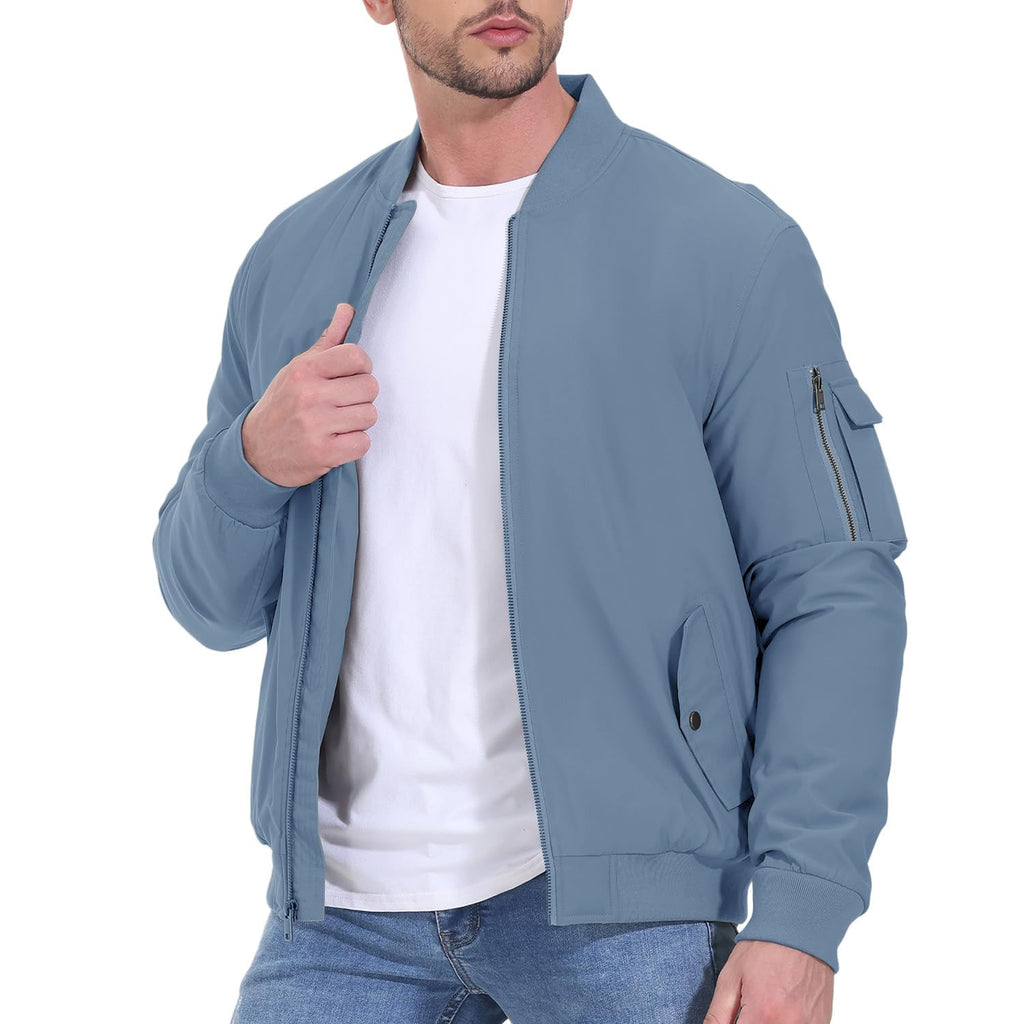 Gopune Men's Windproof Bomber Jacket Warm Water Resistant Windbreaker Winter Outwear Quilted Jackets Coats