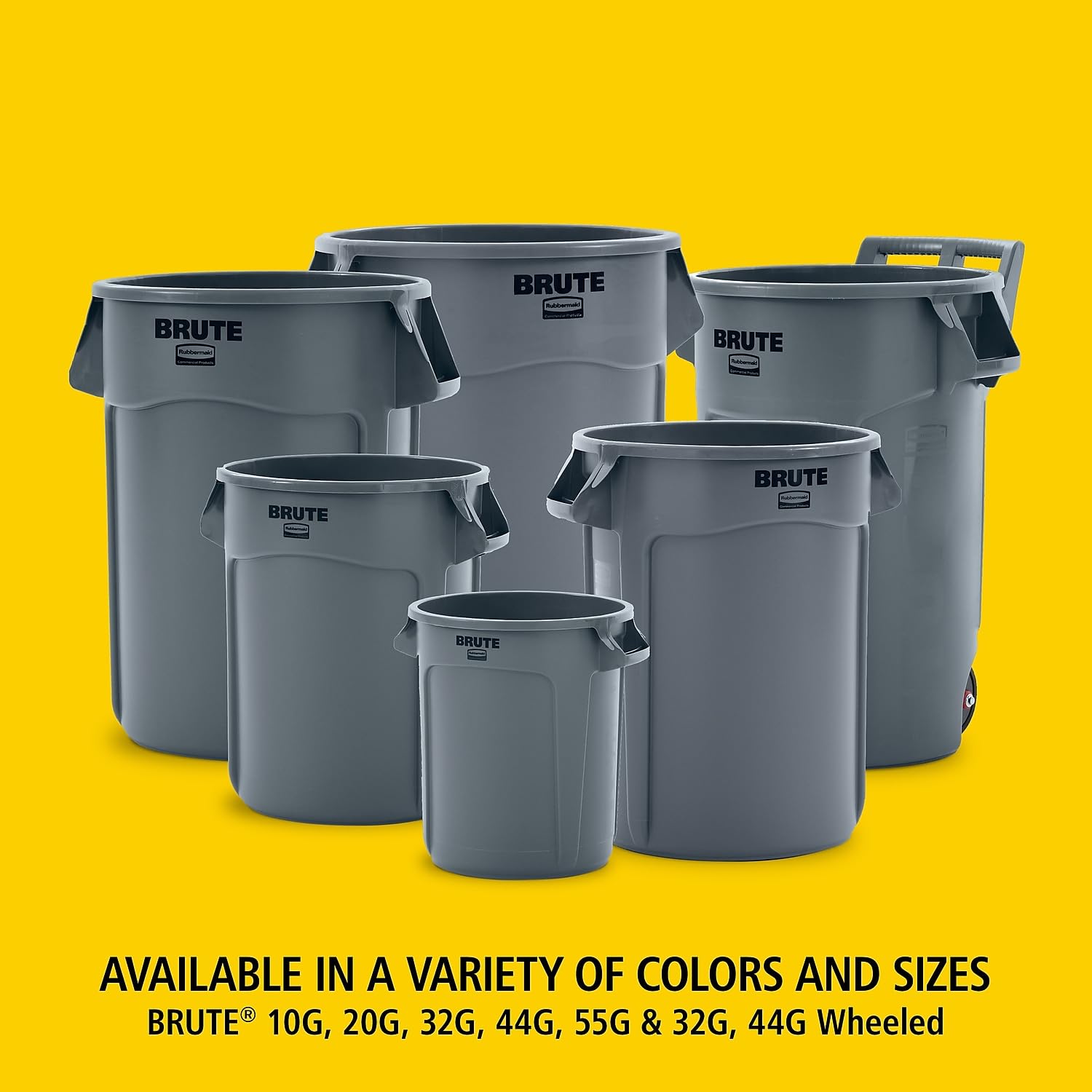 Rubbermaid FG265500GRAY Utility Container, 55 gal, Gray