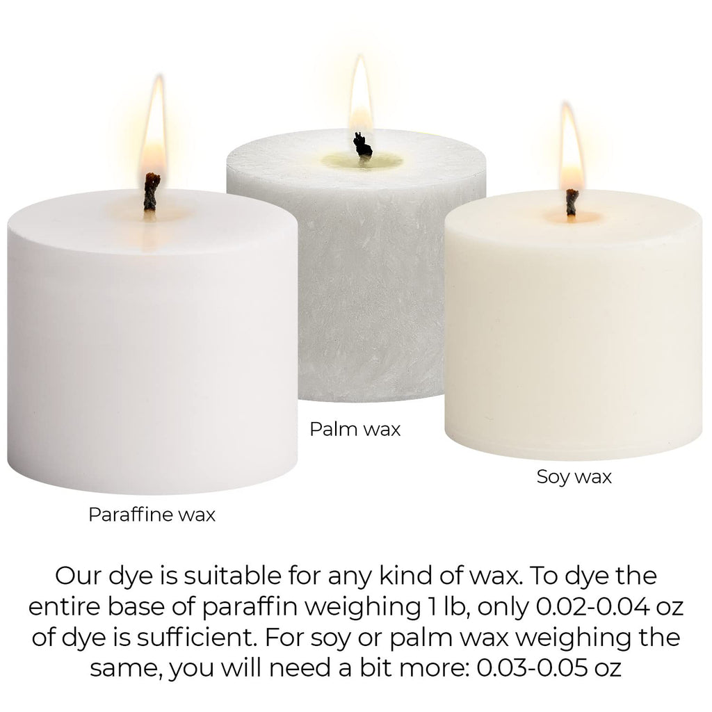 Liquid Candle Wax Dye for Soy Candle Making - 16 Popular Candle Dye Coloring Set - Premium Liquid Candle Wax Coloring - Highly Concentrated Candle Colors