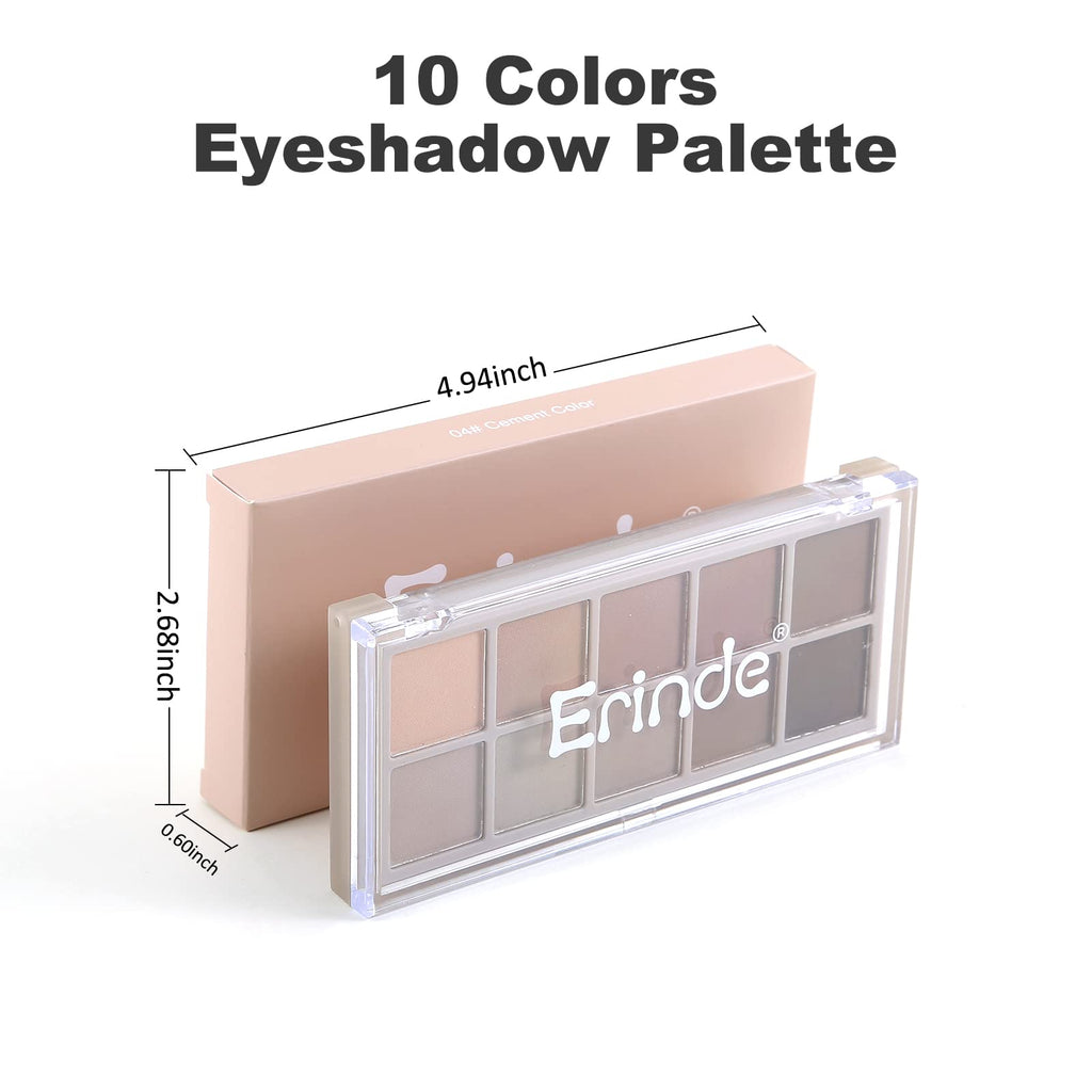 Erinde 10 Colors Eyeshadow Palette Makeup - Matte Shimmer Glitter Eye Shadow Korean Makeup, Ultra-Blendable, High Pigmented, Natural-Looking, Peach Brown Eyeshadow Pallet with Brush, Peach Color