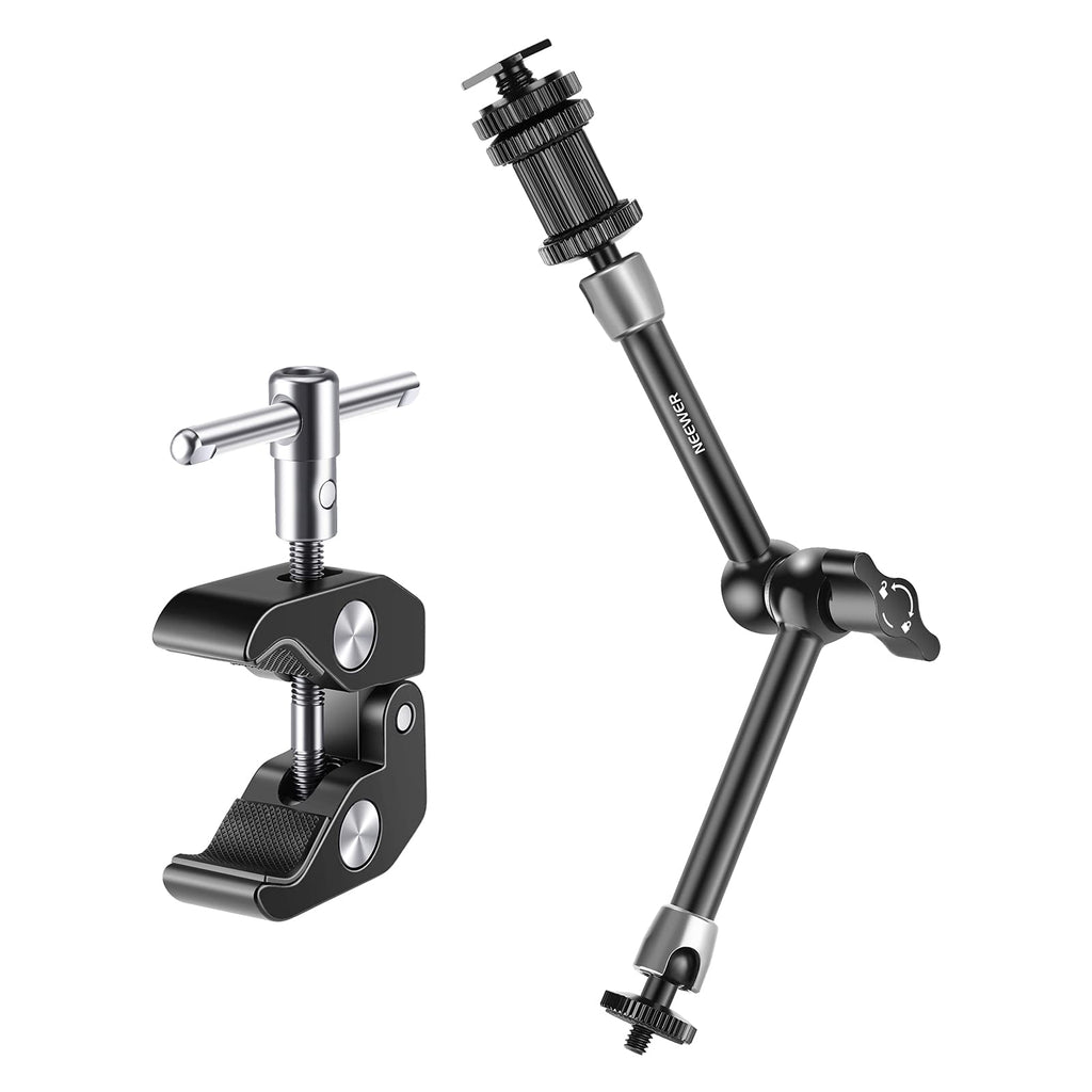 NEEWER 5.9"/15cm Adjustable Friction Magic Arm with 1/4" Screw on Both Ends, Compatible with SmallRig Cage, Flash/LED Light/Microphone/Monitor/SuperClip, Max Load 4.4lb/2kg, ST15