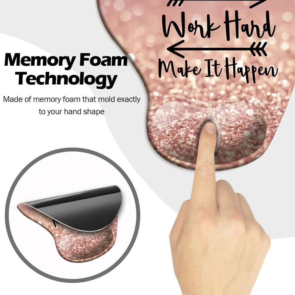 DOOKE Ergonomic Mouse Pad with Wrist Support and Coaster,Mouse Pads with Non-Slip PU Base for Home Office Working Studying Easy Typing & Pain Relief Aesthetic Art