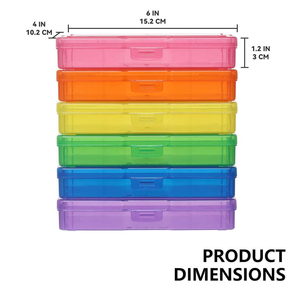 novelinks 12 Pack 4"x6" Photo Storage Boxes and Picture Organizer (Clear) | Photo Organizers and Storage, Task Boxes for Special Education, Picture Box, Photo Storage Containers, Flash Card Holder
