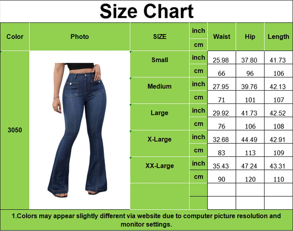 Bell Bottom Jeans for Women Ripped High Waisted Classic Flared Denim Pants