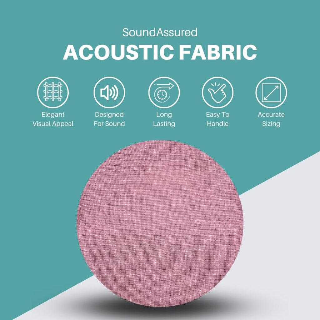 SoundAssured Acoustical Fabric - Precut Pieces 59x36 - Acoustically Transparent Fabric for Making Acoustic Panels - DIY Sound Panel Acoustic Fabric (50s Pink)